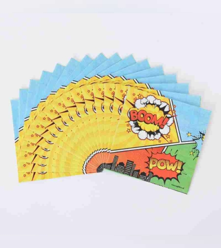 מפיות סט קומיקס גיבורי על 16 יח'