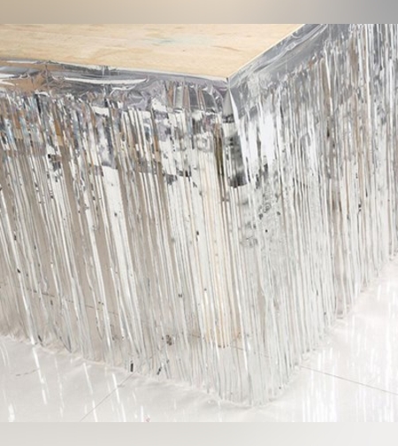 חצאית שולחן מטאלי פרנזים 75*275 כסף