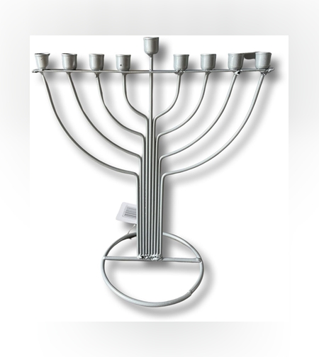 חנוכיה ברזל איכותית קלאסית דגם B - כסף