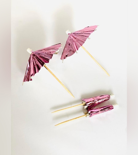 קיסמים מטריות 12 יחידות רוז גולד (10 ס