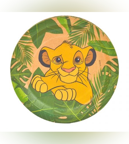 צלחות נייר 20 סמ קראפט 8 יח- מלך האריות