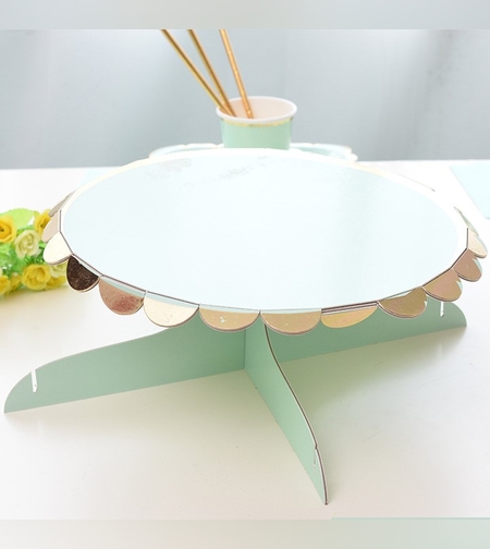 סטנד קרטון לעוגה - טורקיז פסטל