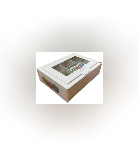 120BD - קופסא למקרונים לבן