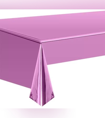 מפה לשולחן מטאלי ורוד 183*137