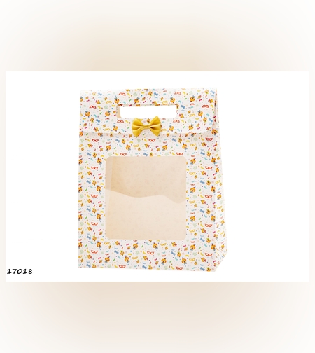 שקית קרטון גדולה עם חלון למשלוח מנות כ-31 ס