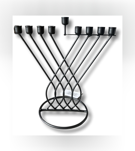 חנוכיה ברזל איכותית קלאסית דגם A - שחור