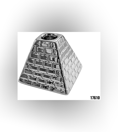 פמוט פירמידה כסף בסיס נר - 12 יח