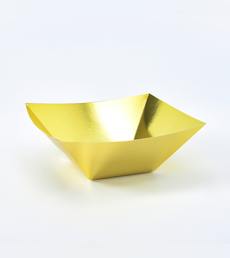 קערת הגשה קרטון צבעוני 3 יח' זהב