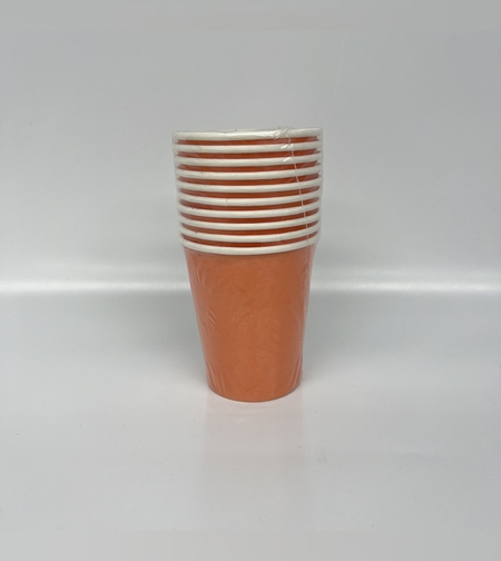 כוס נייר 9 אוז (10יח') כתום