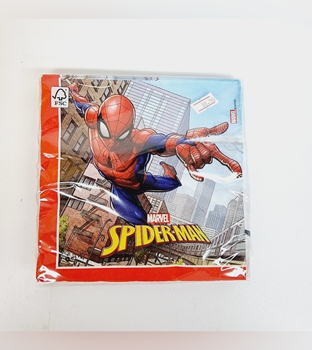 מפיות נייר 33X33סמ 20יח-ספיידרמן לוחם הפשע