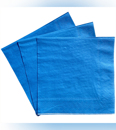 מפיות נייר חלקות צבע כחול - 20 יחידות