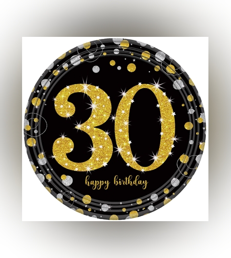 צלחות נייר ארוז 8 יח' גיל 30 בינוני