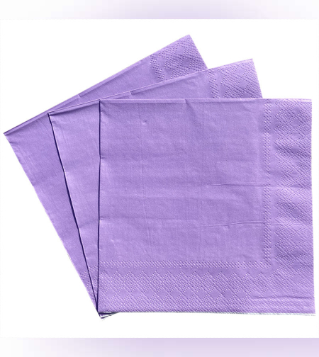 מפיות נייר חלקות צבע סגול בהיר - 20 יחידות