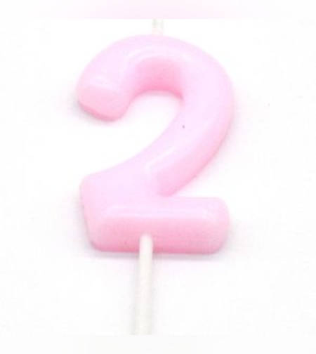 נר מספר מיני 2 פסטל ורוד