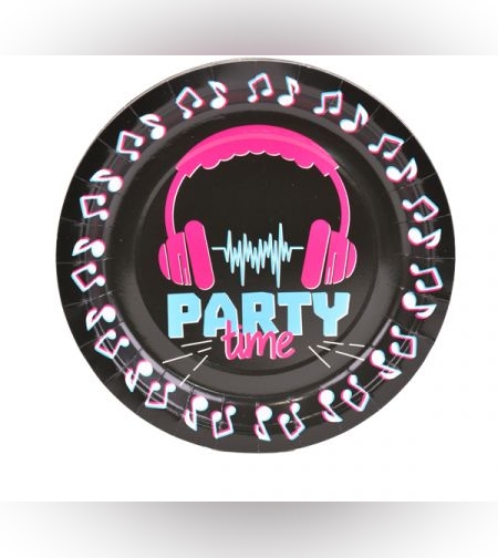 צלחות נייר 20 סמ 8 יח- תו מוזיקה