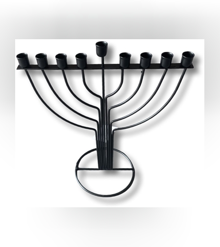 חנוכיה ברזל איכותית קלאסית דגם B - שחור