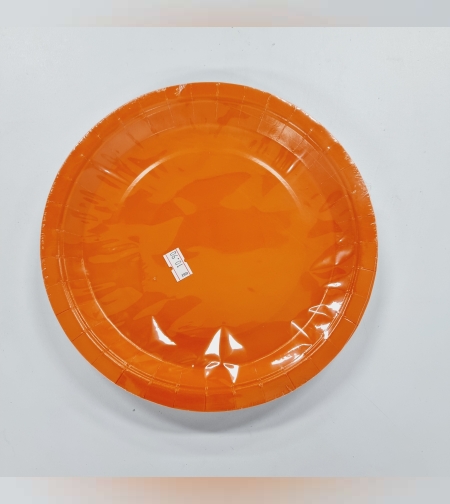 צלחת נייר 9' (10יח') כתום