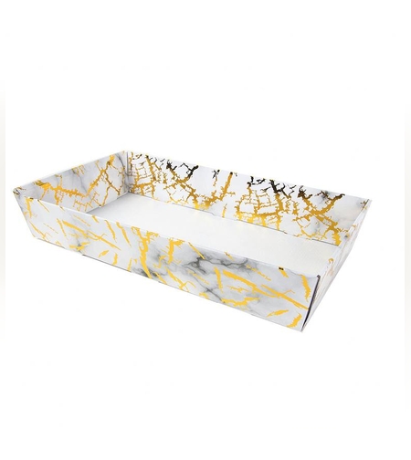 מגש קרטון 45/25/8 ס'מ-שייש זהב