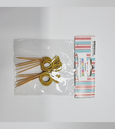 קיסם טבעת גליטר זהב 12 יח'