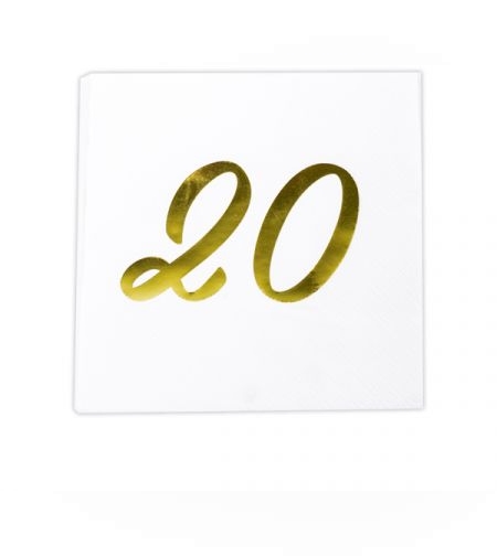 מפיות נייר קוקטייל 16 יח- יום הולדת 20