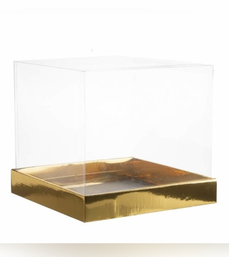 קפ' קרטון זהב מכסה פי וי סי 31/31/30 ס'מ (מכסה נפרד)