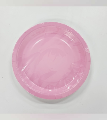 צלחת נייר 9' (10יח') ורוד