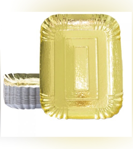 מגש קרטון מלבני 28/38 ס'מ-זהב