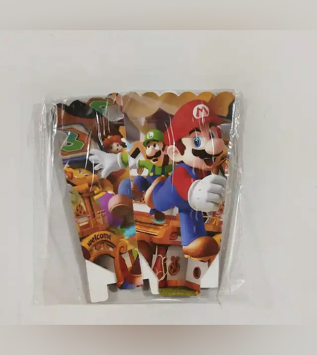 סט סופר מריו - קופסאות פופקורן 12*9 ס