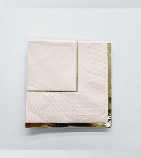 מפית דגם קלאסיק ורוד-זהב* 16 יח'