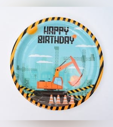 צלחות סט טרקטור חדש 8 יח' בינוני