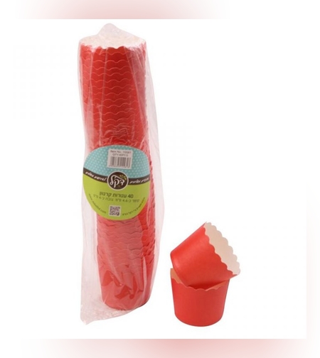 חב' 40 עטרות קרטון לאפיה 6/4.6 ס'מ-אדום