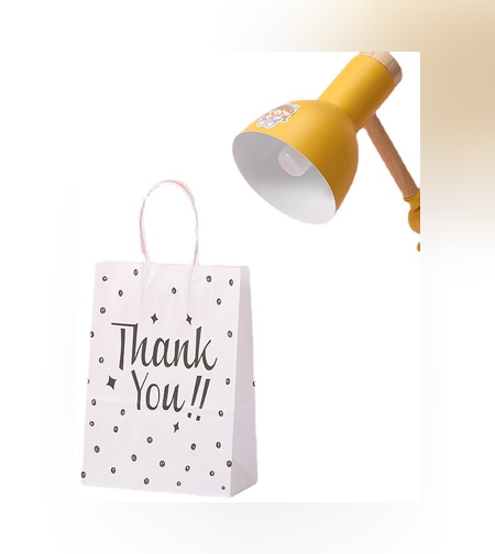 שקית נייר עם ידית 21*15*8 - THANK YOU 2321