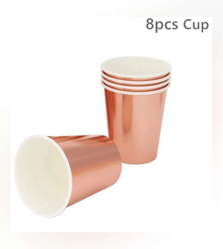 מבריקים רוז גולד - כוסות 10 יח - OZ8