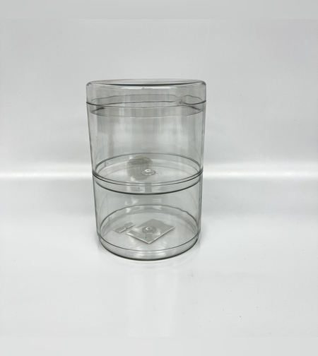 קופסת איחסון פלסטיק צילינדר 2 קומות