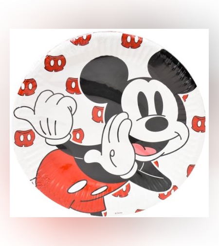 צלחות נייר 20 סמ 8 יח - מיקי מאוס קלאסי