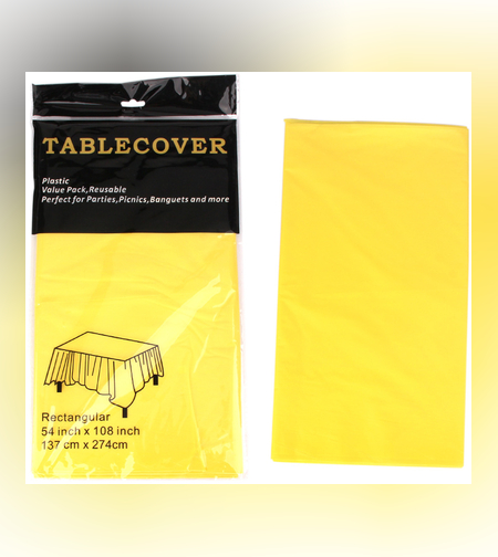 מפת שולחן ניילון 137*274 צהוב