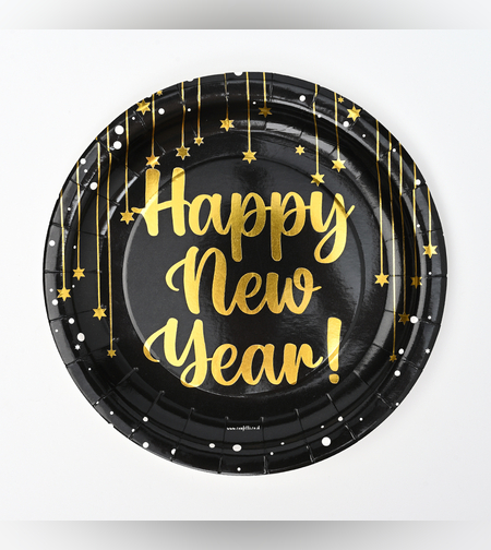 צלחות סט שנה חדשה מבריק בנוני 8 יח'