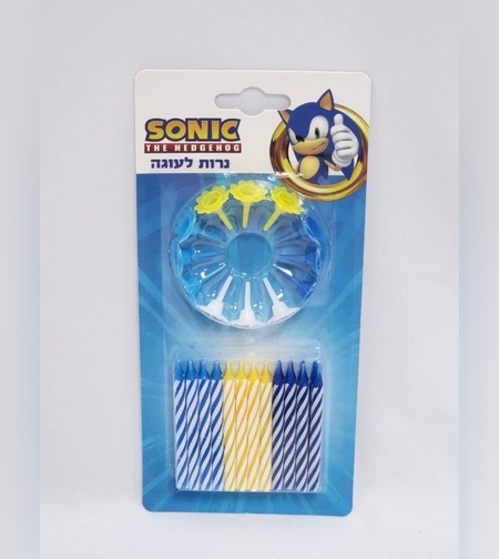 נרות יום הולדת עם מעמד סוניק