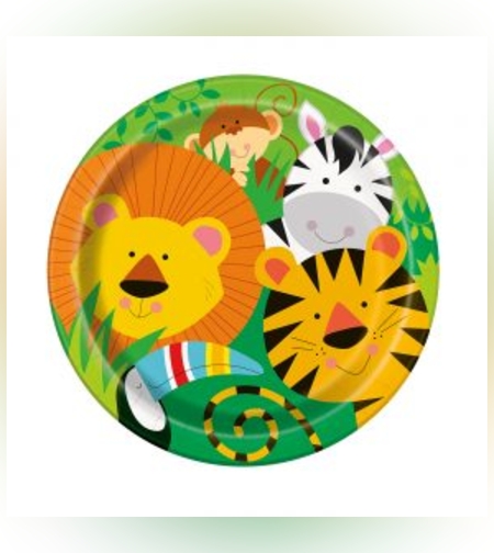 צלחות נייר סט ספארי 16 יח' בינוני