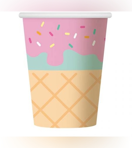 כוסות נייר 8יח גלידה ורוד