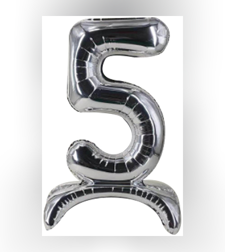 בלון מיילר 32 מרכז שולחן כסף ספרה 5