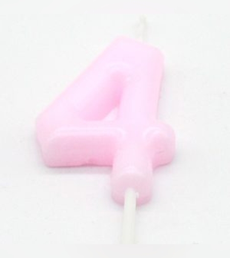 נר מספר מיני 4 פסטל ורוד