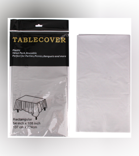 מפת שולחן ניילון 137*274 אפור