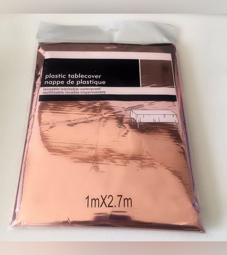 מפת שולחן מטאלית 100*270 רוז גולד