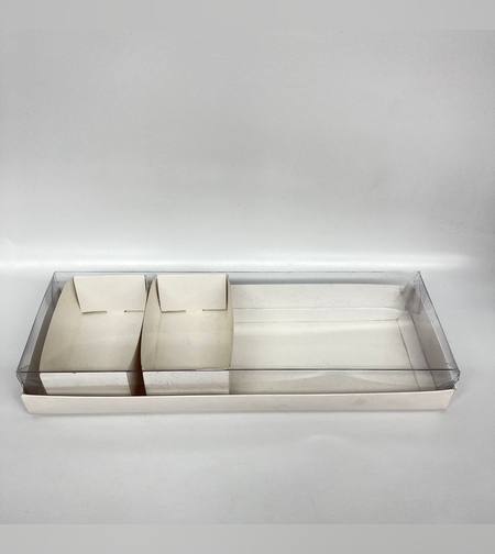 מגש קרטון כיבודים רחב מכסה שקוף פנימי 35-12-5