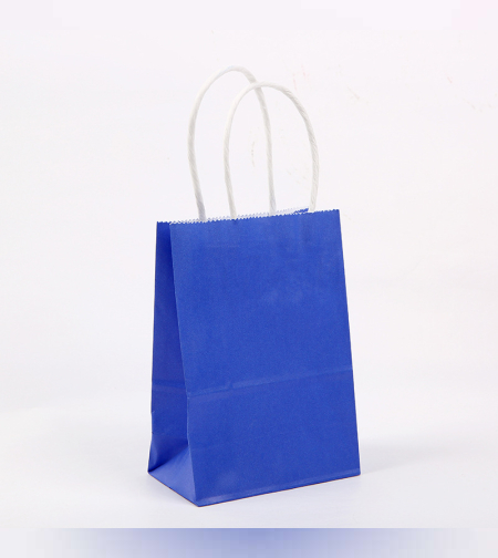 שקית נייר חלקה עם ידית 21*15*8 - כחול רויאל