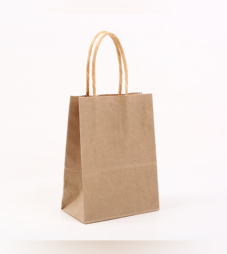 שקית נייר חלקה עם ידית 32*25*11 - טבעי