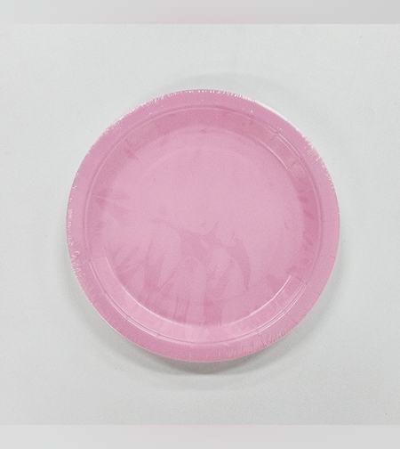 צלחת נייר 7' (10יח') ורוד