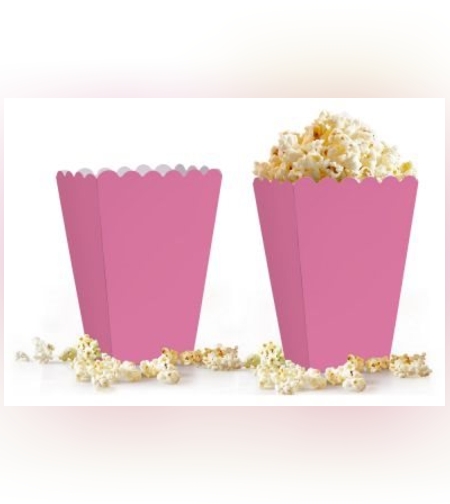 קופסאות פופקורן וחטיפים 6 יח - ורוד בהיר
