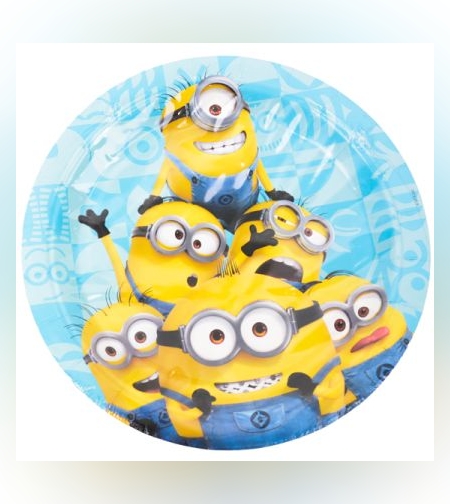 צלחות נייר 23 סמ 8 יח' - מיניונים מסיבה